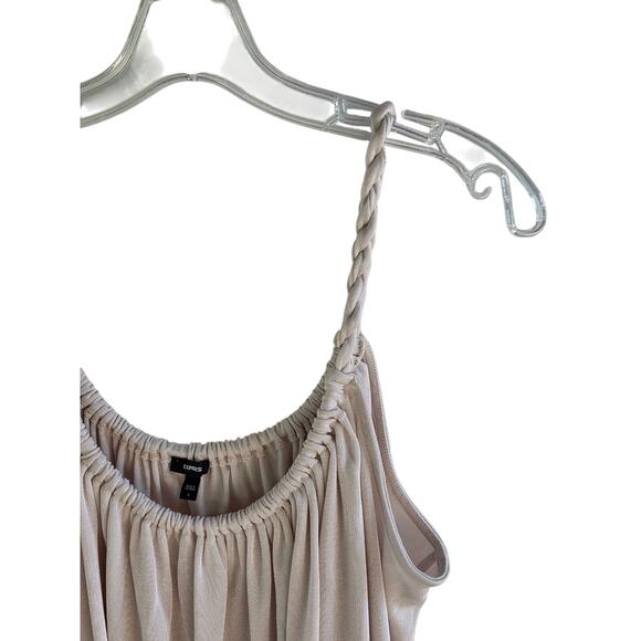 NEW Express Knit Camisole L Braided Straps Beige - Picture 3 of 7